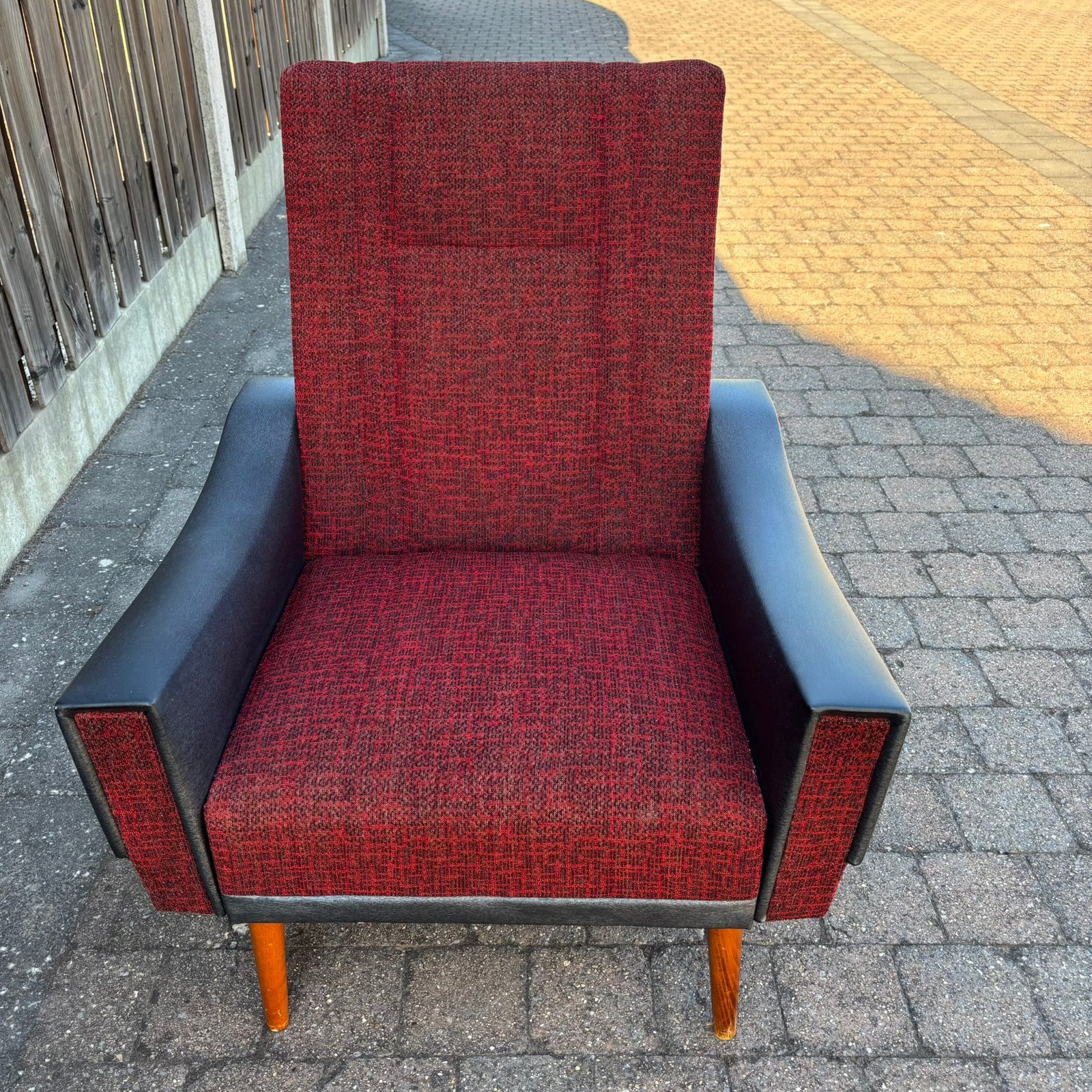 Vintage fauteuil, Ophalen, 75 tot 100 cm, Zo goed als nieuw, Stof