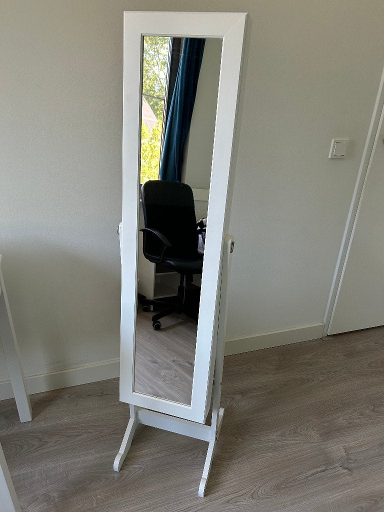 Witte Spiegel Kast, Ophalen, 100 tot 150 cm, Zo goed als nieuw, Minder dan 25 cm