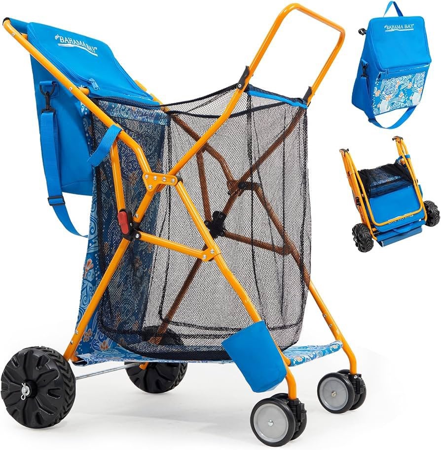 Opvouwbare Strandwagen met 20L Koeltas & Grote Wielen NIEUW, 100 liter of meer, Ophalen of Verzenden, Nieuw, Transportkar