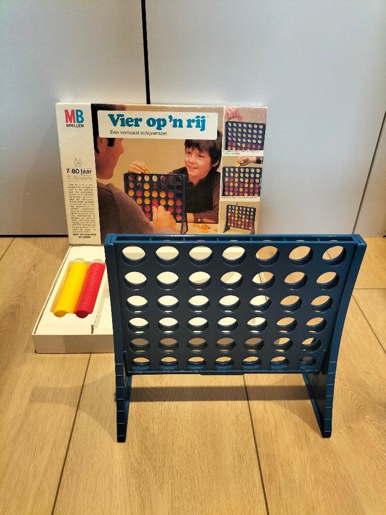 Vier op 'n Rij - spel van MB Spellen - originele versie, Een of twee spelers, Ophalen of Verzenden, Gebruikt, MB spellen