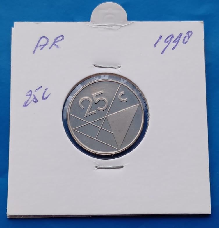 Aruba 25 cent UNC - 1998, Verzenden, Koningin Beatrix, 25 cent, Losse munt