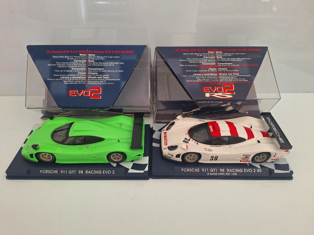 Fly 2 x Porsche 911 GT1 1 evo 2, Overige merken, Racebaan, Fly, Nieuw
