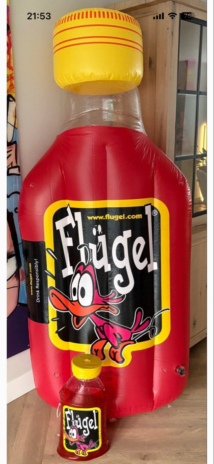 Set van 2 Flügel opblaasflessen: XXXXL (2m) en 50cm, Verzenden, Zo goed als nieuw, Gebruiksvoorwerp