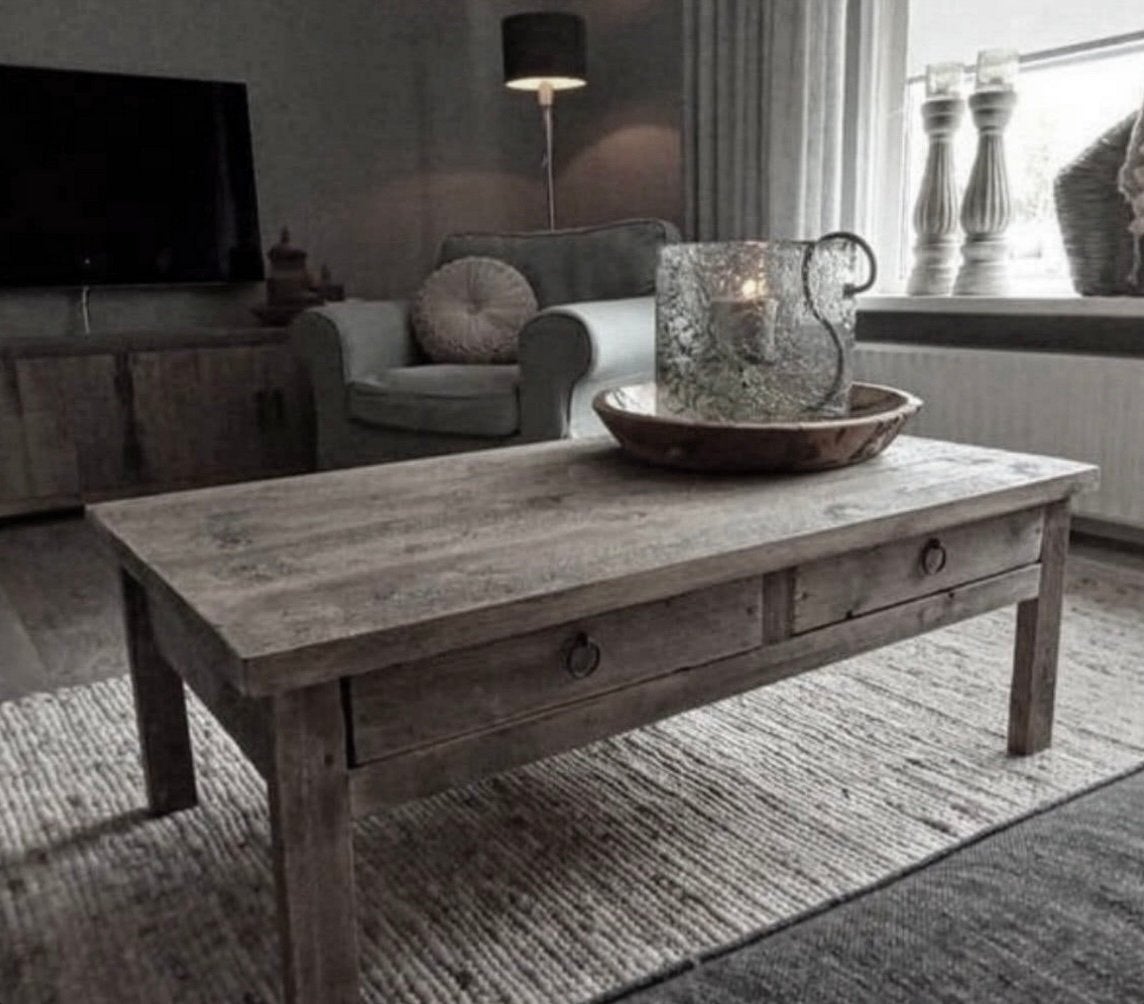 ~Stoer Sober Landelijk Houten Salontafel~, Huis en Inrichting, Ophalen of Verzenden, Nieuw