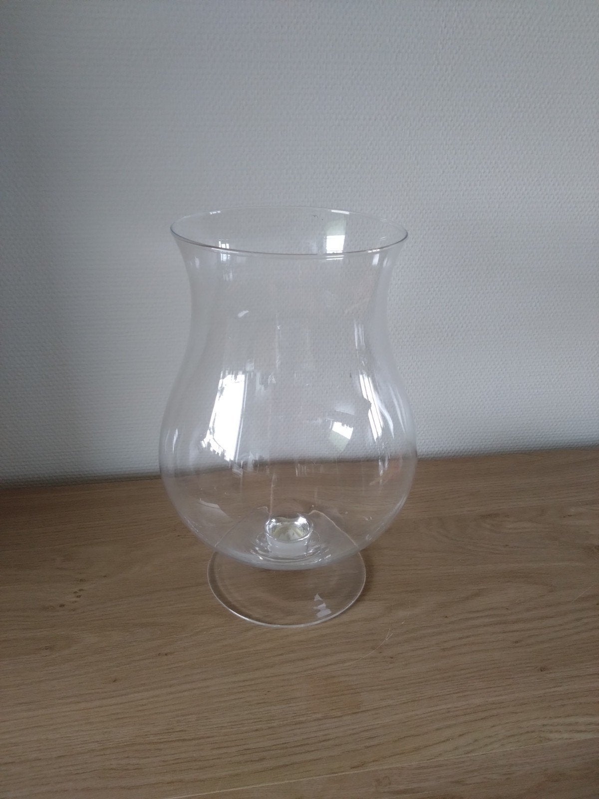 Grote glazen vaas/windlicht - 32 cm hoog, Ophalen
