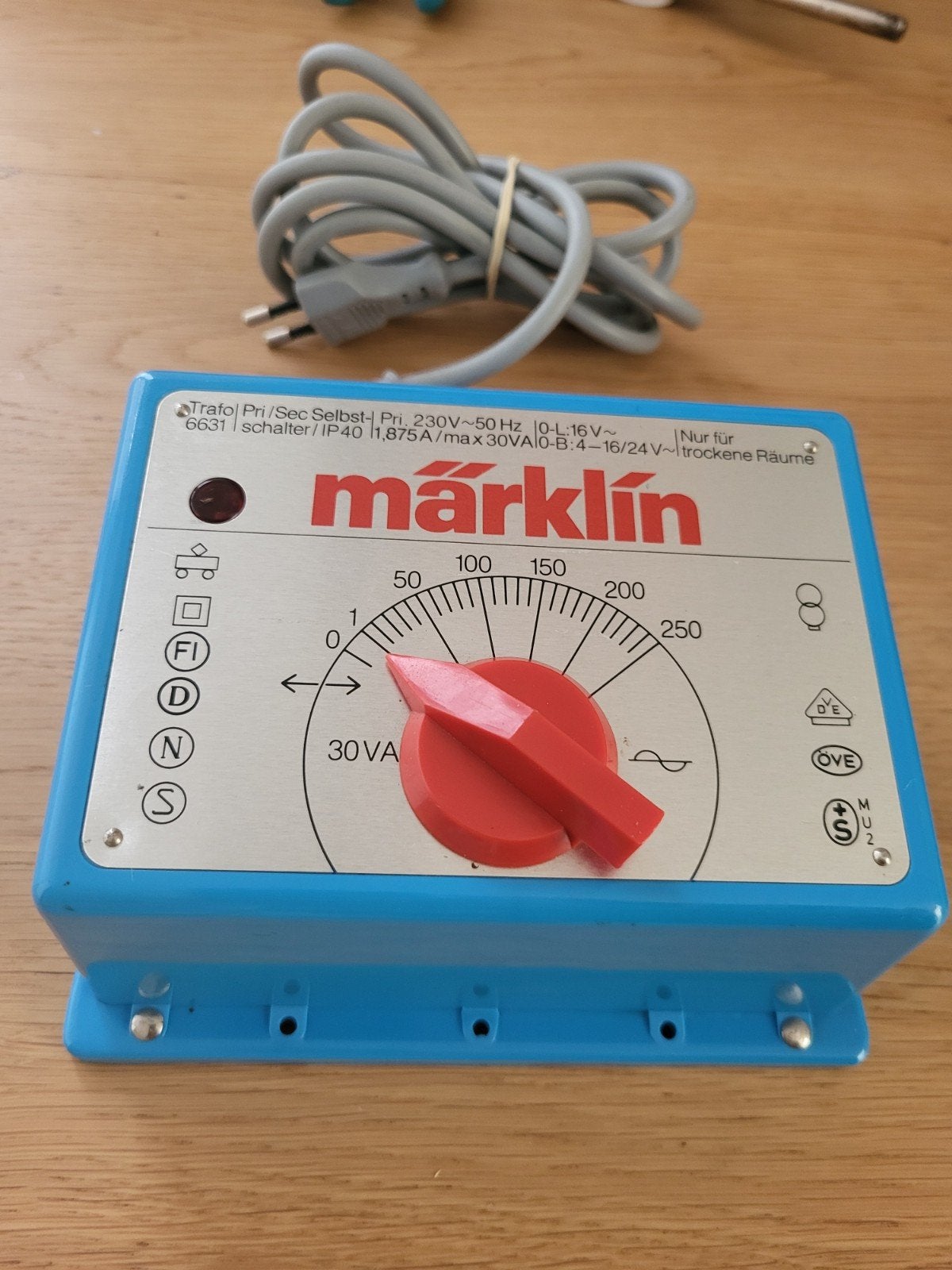 Märklin transformator 6631 van 30 VA, Gebruikt, Ophalen of Verzenden, Analoog, Märklin