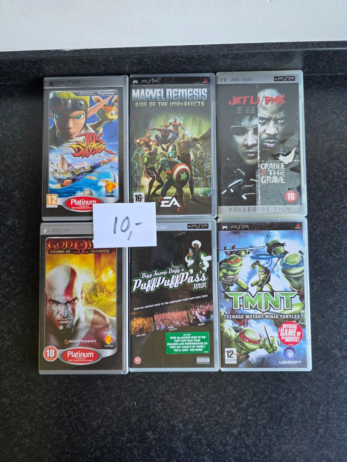 6 PSP UMD games en films voor 10,- ps, Overige genres, 1 speler, Ophalen of Verzenden, Zo goed als nieuw