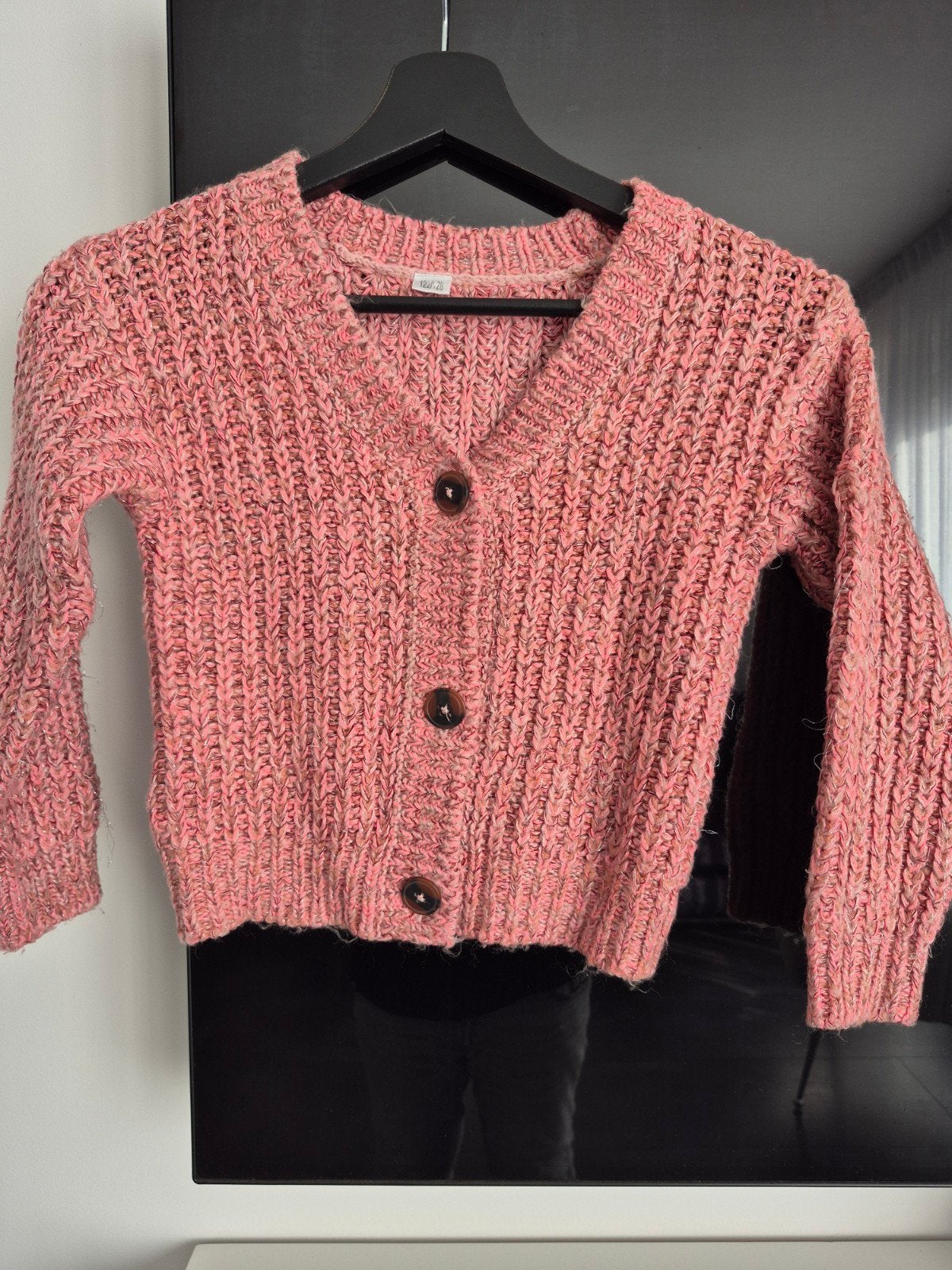 Roze gebreid vestje met knopen - Maat S, Ophalen of Verzenden, Roze, Maat 36 (S), Onbekend