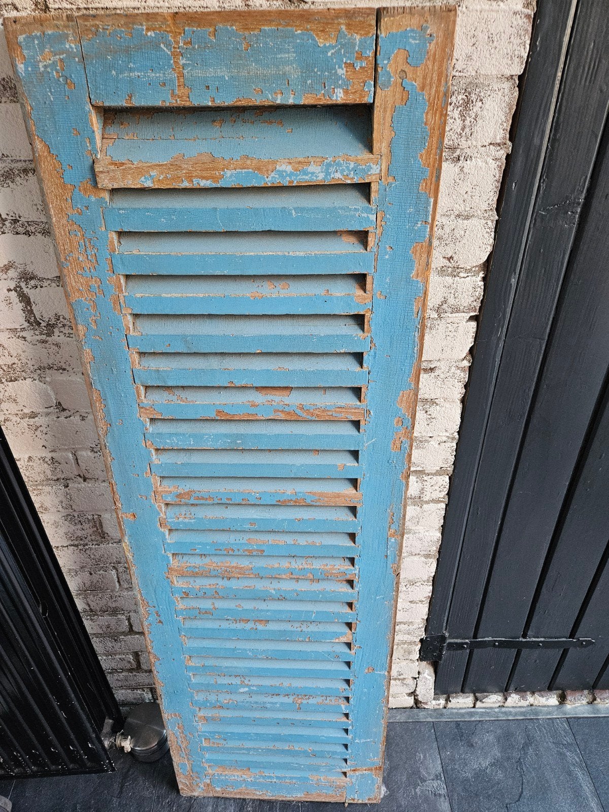 Vintage houten luik - blauw met verweerde look, Ophalen