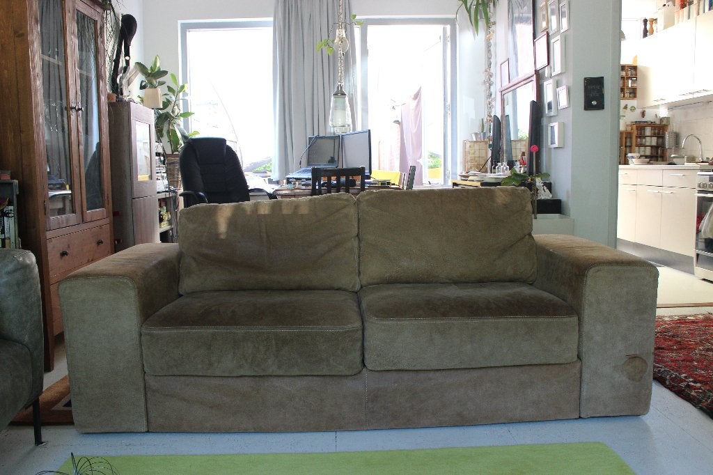 Gratis!!! Bank Leren bank 2xp !!, Ophalen, Gebruikt, 150 tot 200 cm, Tweepersoons