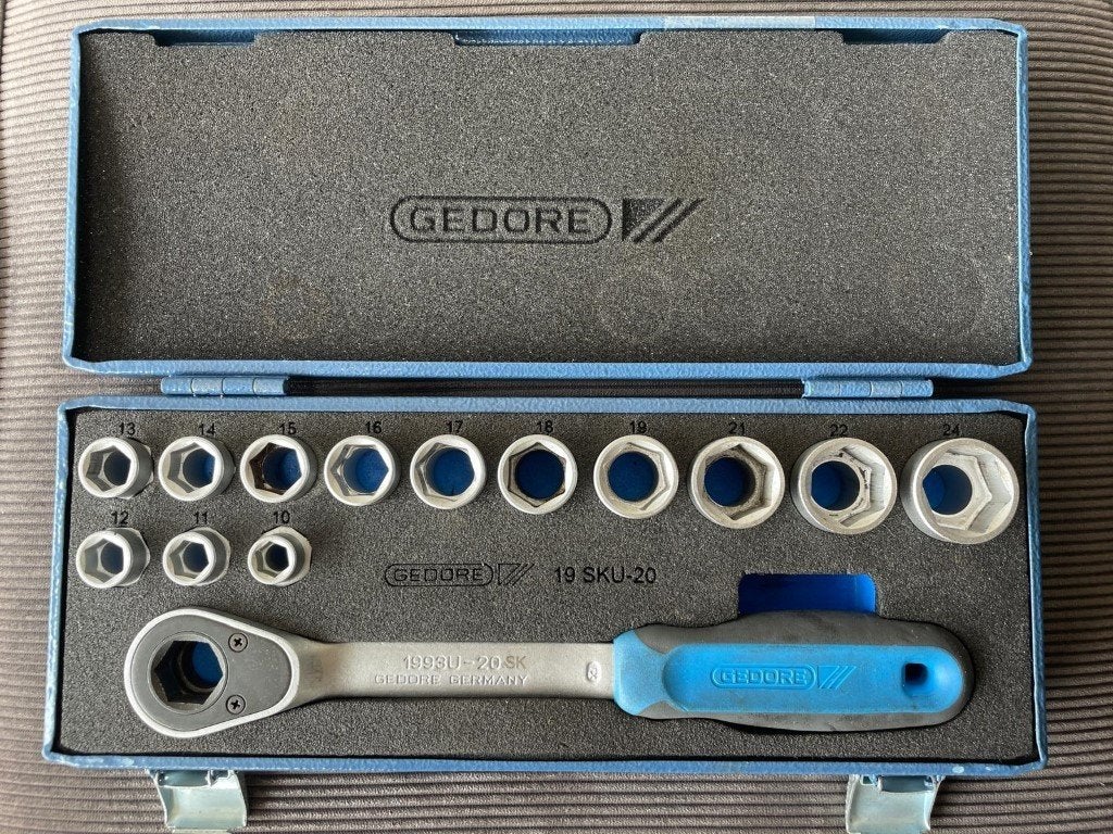 Gedore 19 SKU-20, Dopsleutelset 1/2", 14-dlg - 2521563, Gebruikt, /, /, Ophalen of Verzenden