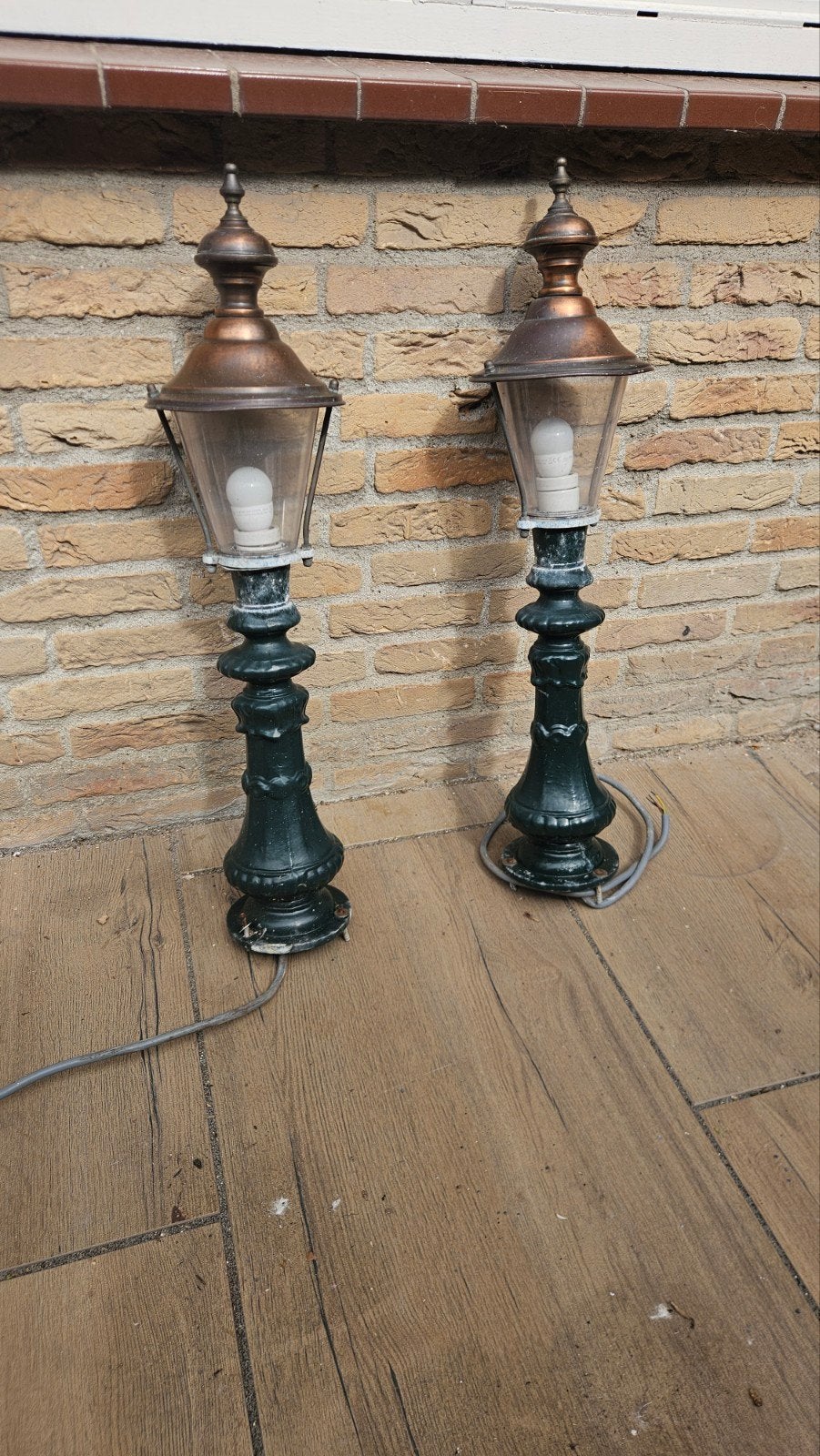 Set van 2 gietijzeren lantaarns, 78 cm hoog, Ophalen