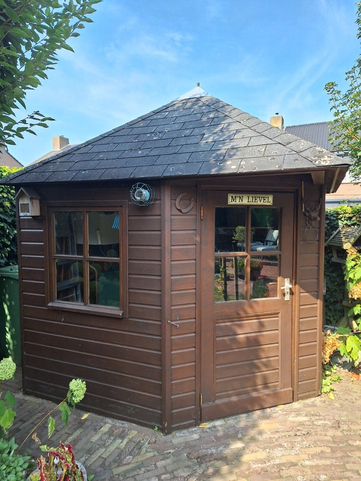 Tuinhuisje of schuurtje met puntdak, Tuin en Terras, Ophalen, Gebruikt, Minder dan 250 cm