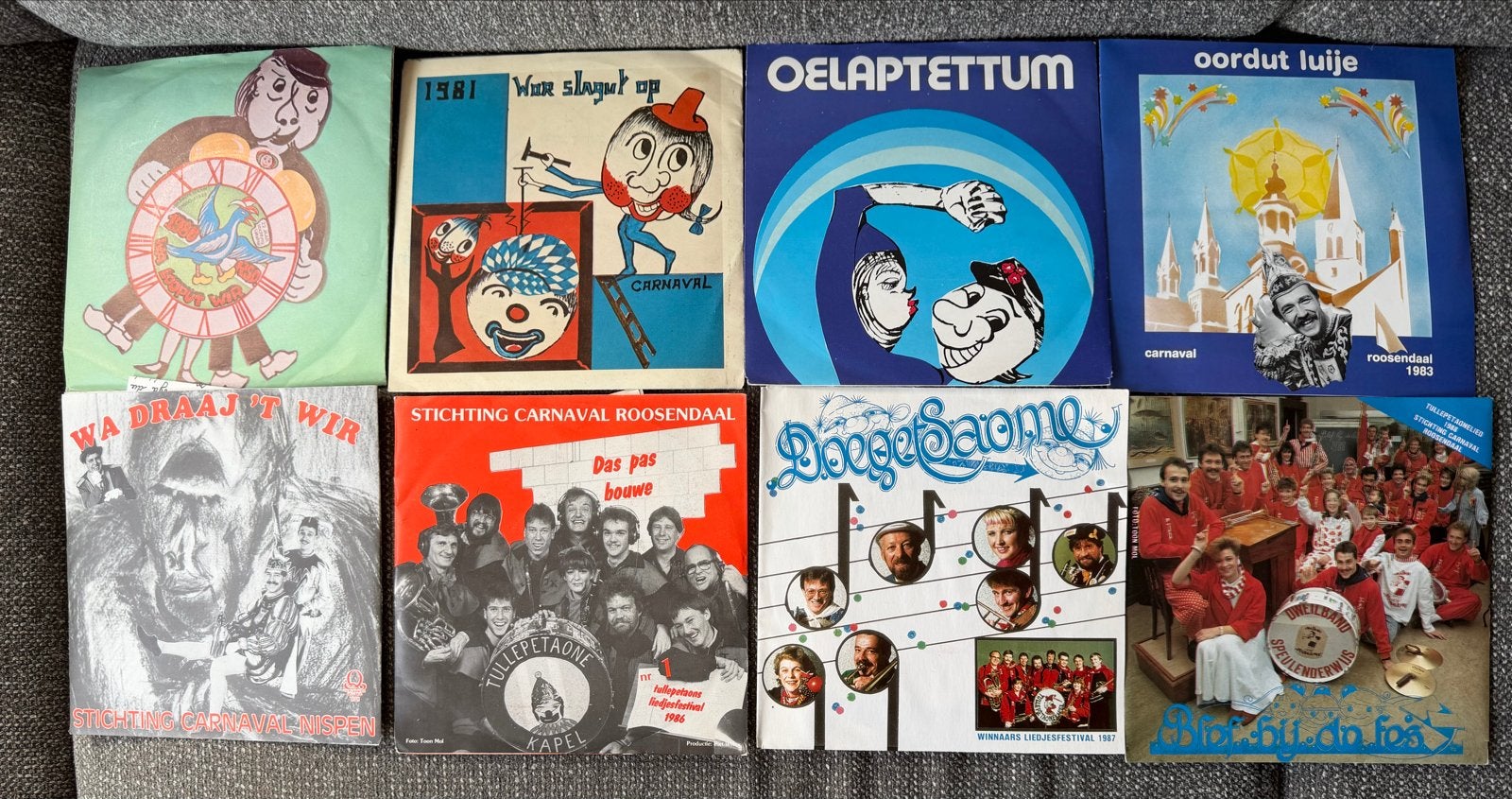 8 Carnaval Singles - Diverse Artiesten - Jaren '80, 7 inch, Ophalen of Verzenden, Zo goed als nieuw, Overige typen