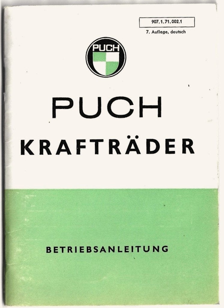 Puch Krafträder Betriebsanleitung handleiding 1971 (4002z), Fietsen en Brommers, Verzenden, Zo goed als nieuw