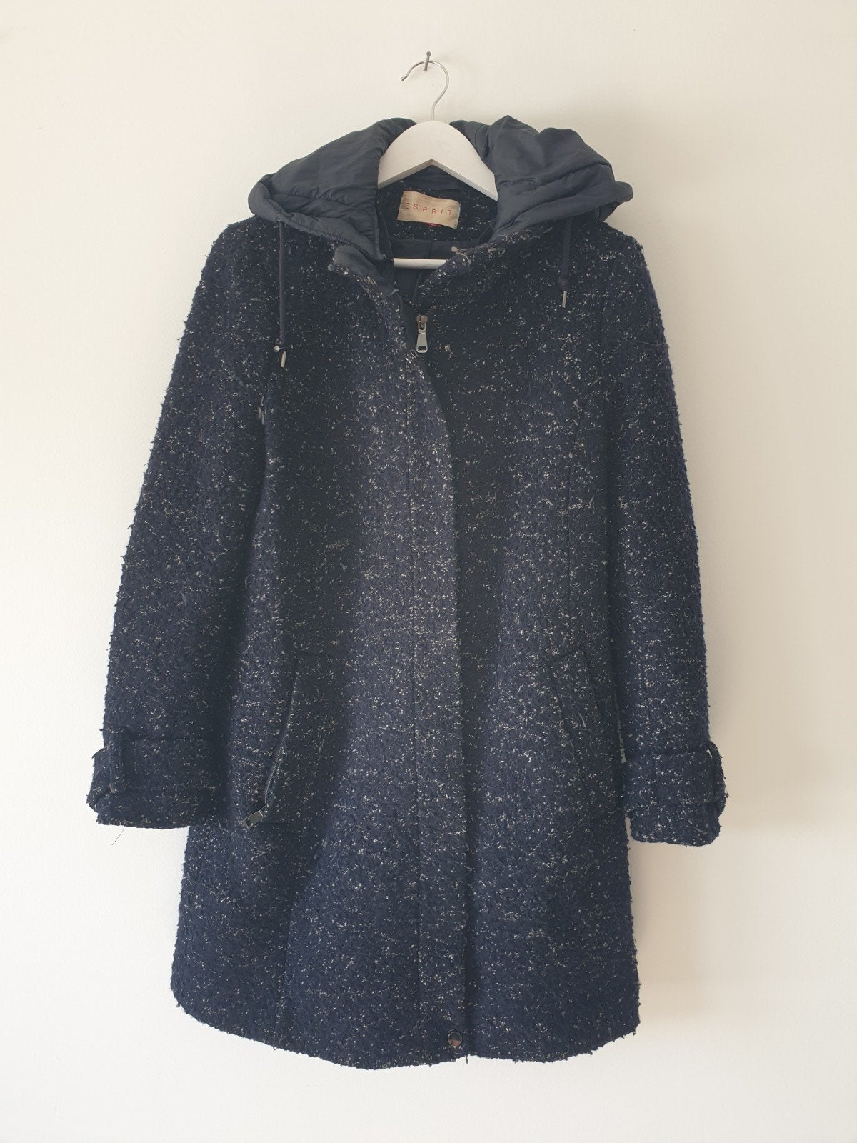 Esprit jas gebruikte dames jas blauw stof winter winterjas, Blauw, Maat 46/48 (XL) of groter, Ophalen of Verzenden, Gedragen