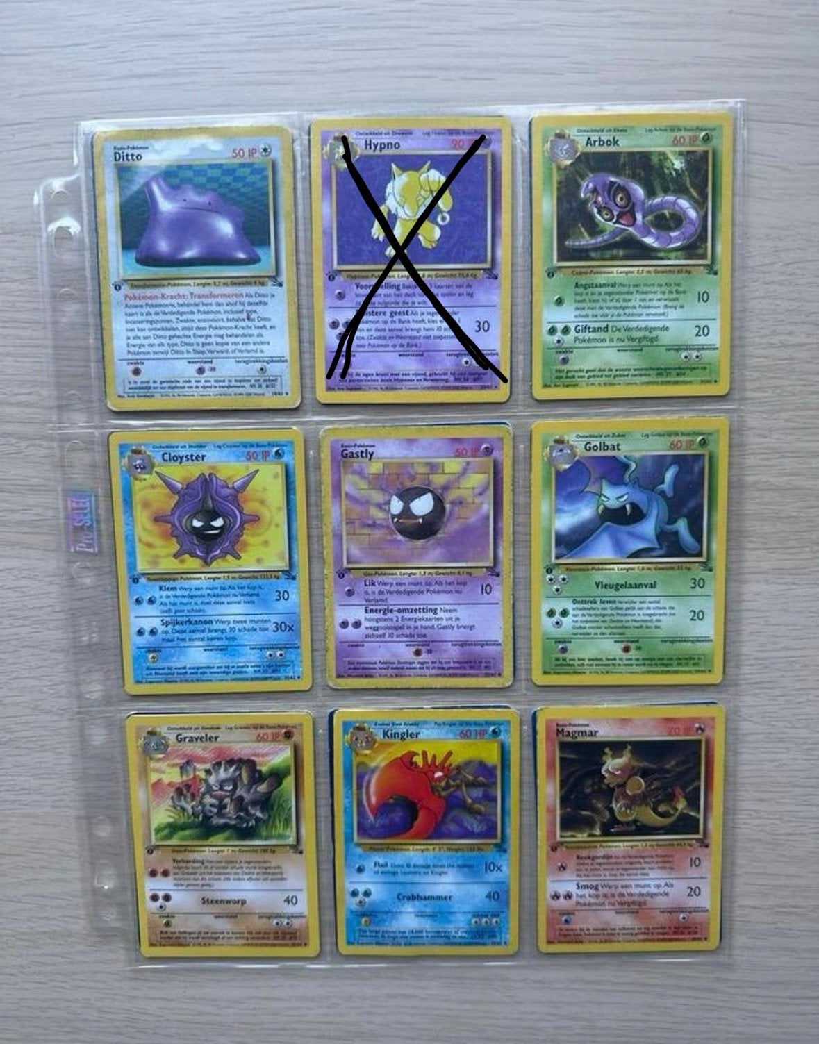 Pokémon Fossil Collectie - incl.Ditto, Hypno & Kabuto, Ophalen of Verzenden, Zo goed als nieuw, Meerdere kaarten