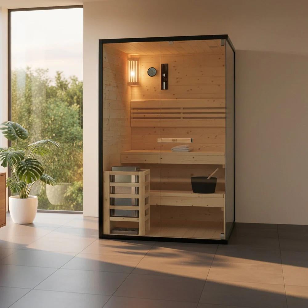 Luxe Finse binnensauna - 2 pers - NIEUW - Stopcontact 230V
