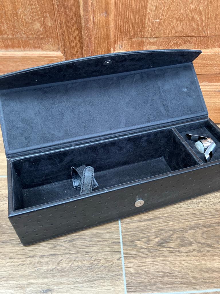 Luxe champagne box van kunstleer met strop, Ophalen, Zo goed als nieuw