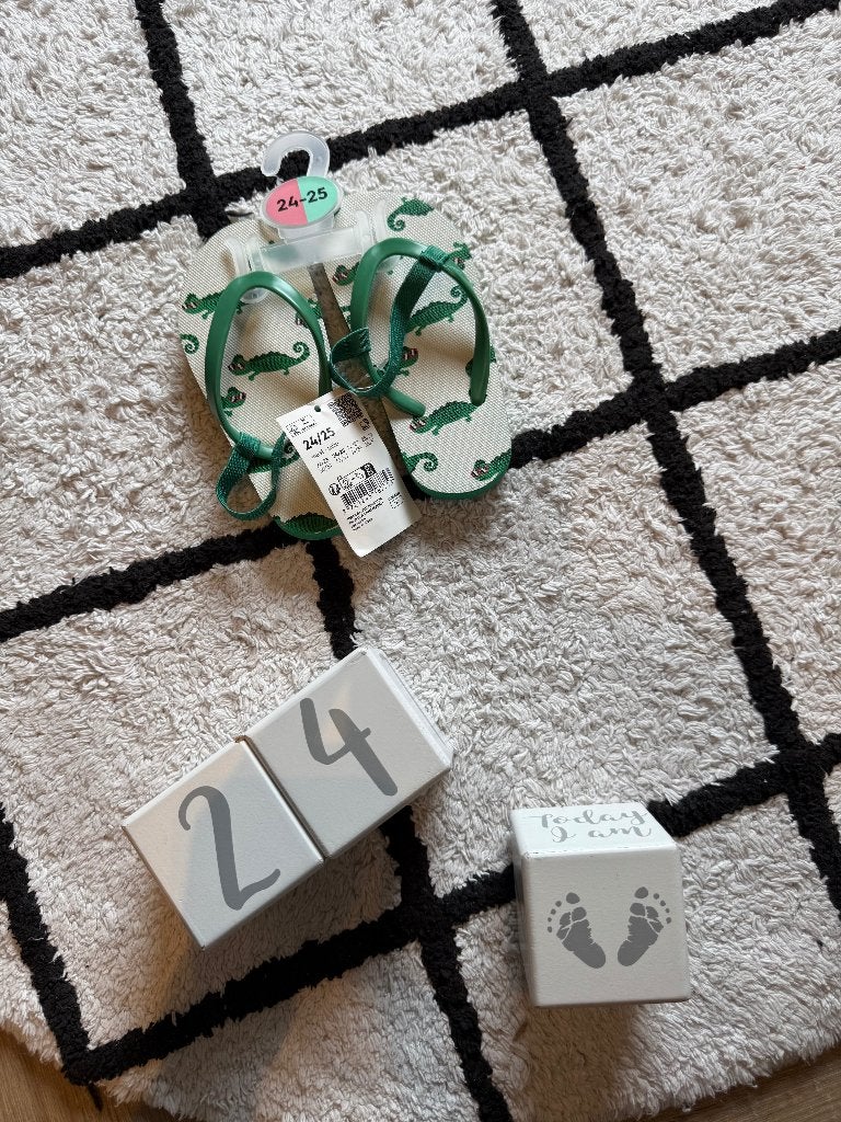 Nieuw groen Hema hagedis kameleon slipper flipflops 24 25, Jongen of Meisje, Overige typen, Nieuw, Ophalen of Verzenden