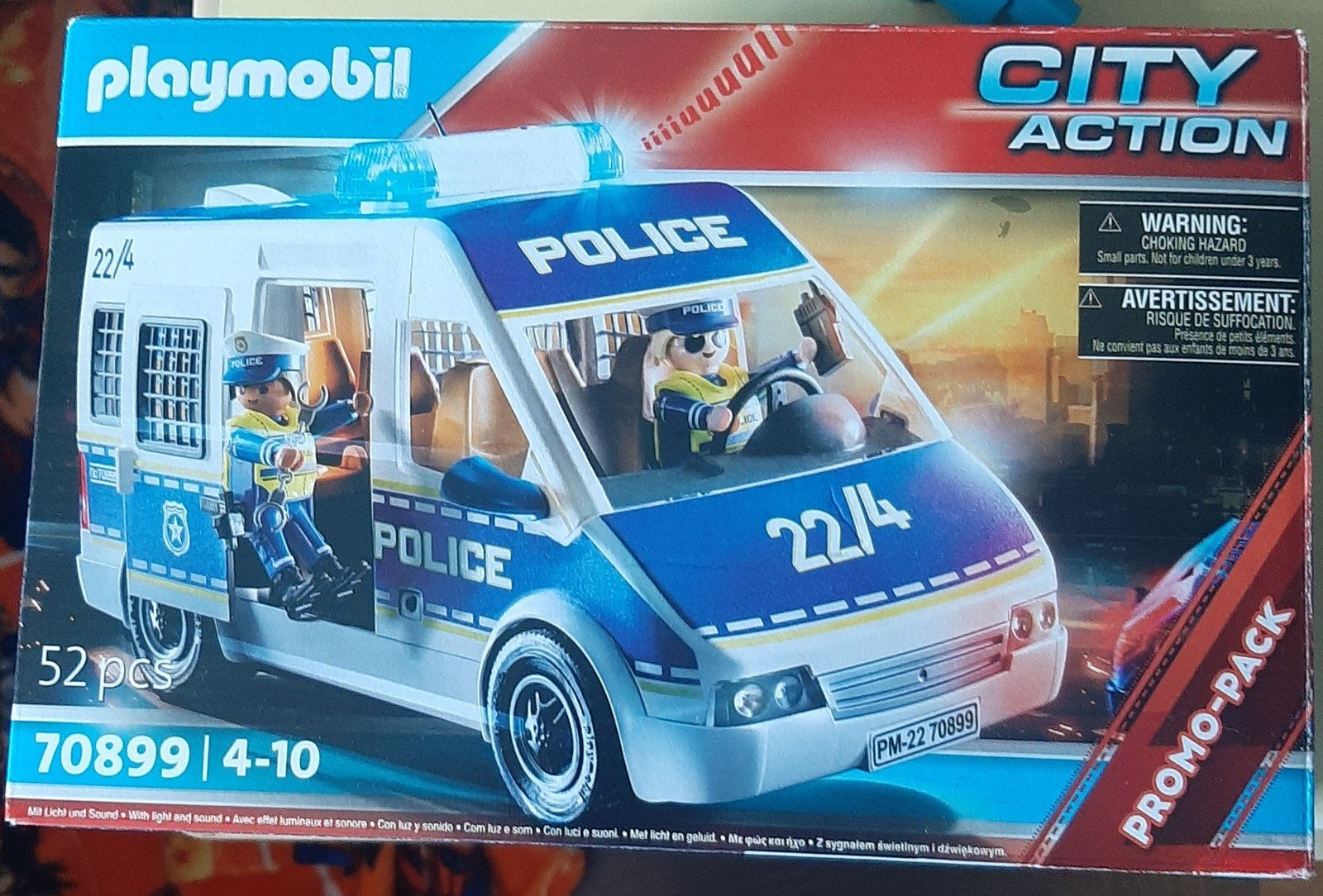 Playmobil Politiebus met Licht en Geluid, Ophalen, Complete set, Voertuig, Zo goed als nieuw