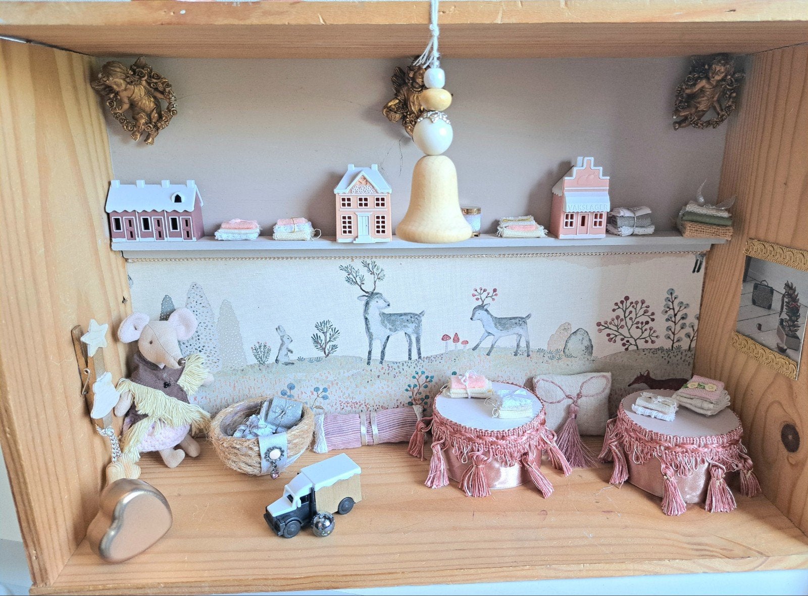 Mooi roze houten winkel van sinkel voor maileg muis, Ophalen of Verzenden, Poppenhuis