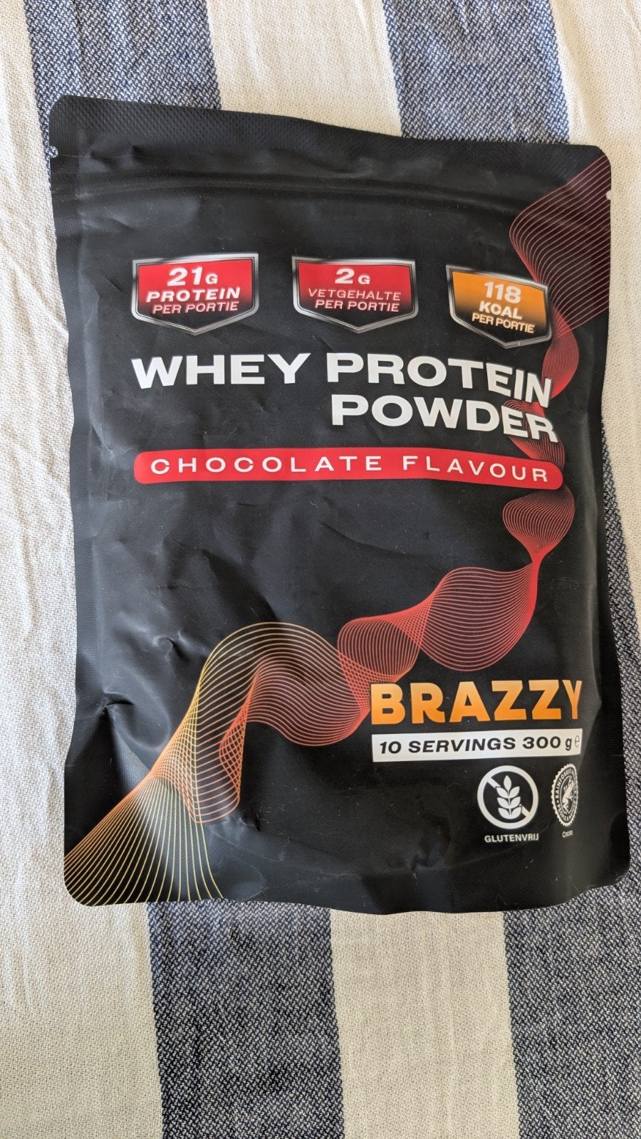 Brazzy Whey Proteïne Poeder chocola  300g, Ophalen, Nieuw, Poeder of Drank