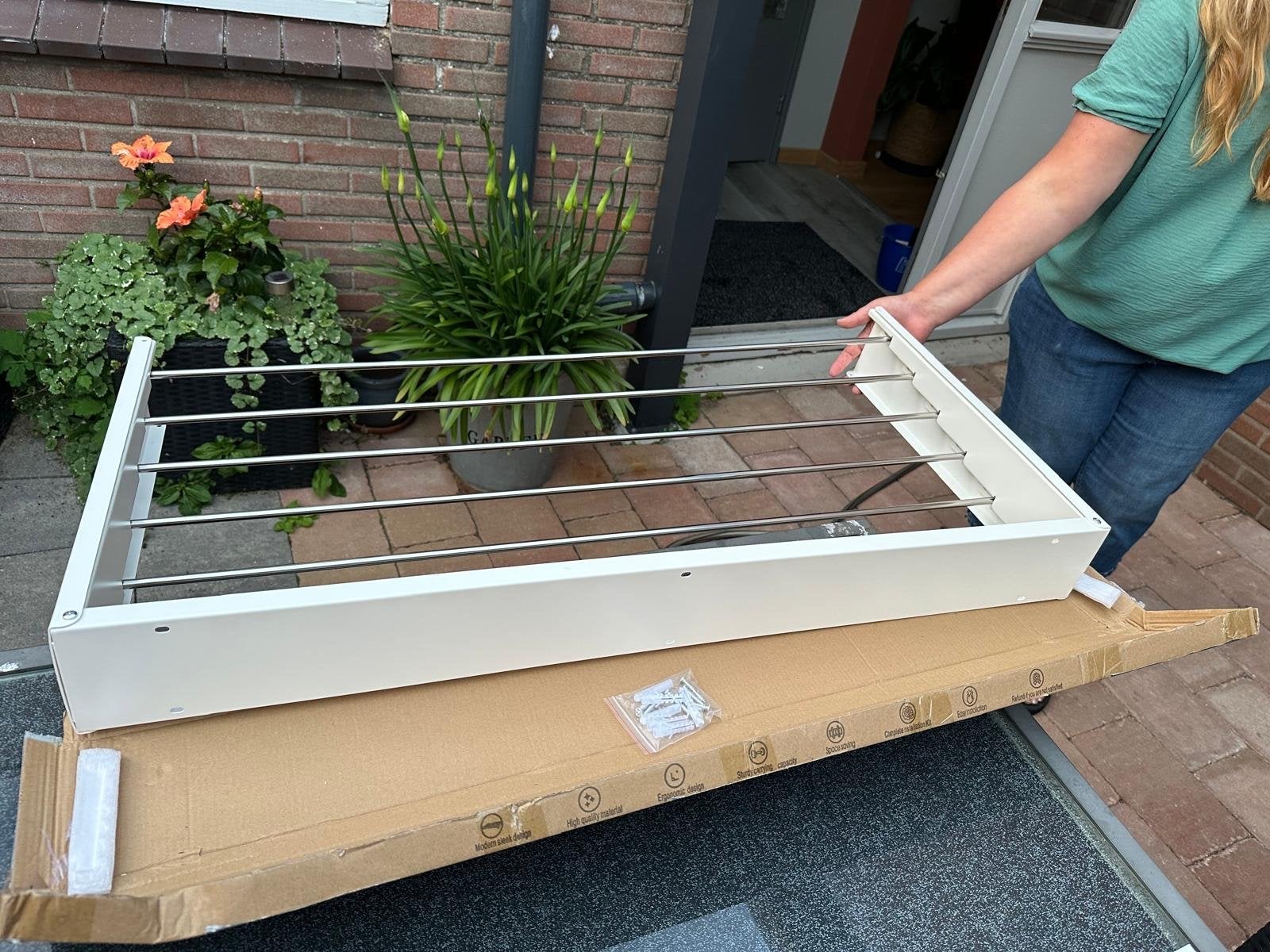 Wanddroogrek Wit - Inklapbaar & Ruimtebesparend, Tuin en Terras, Droogmolens en Wasrekken, Ophalen of Verzenden, Nieuw