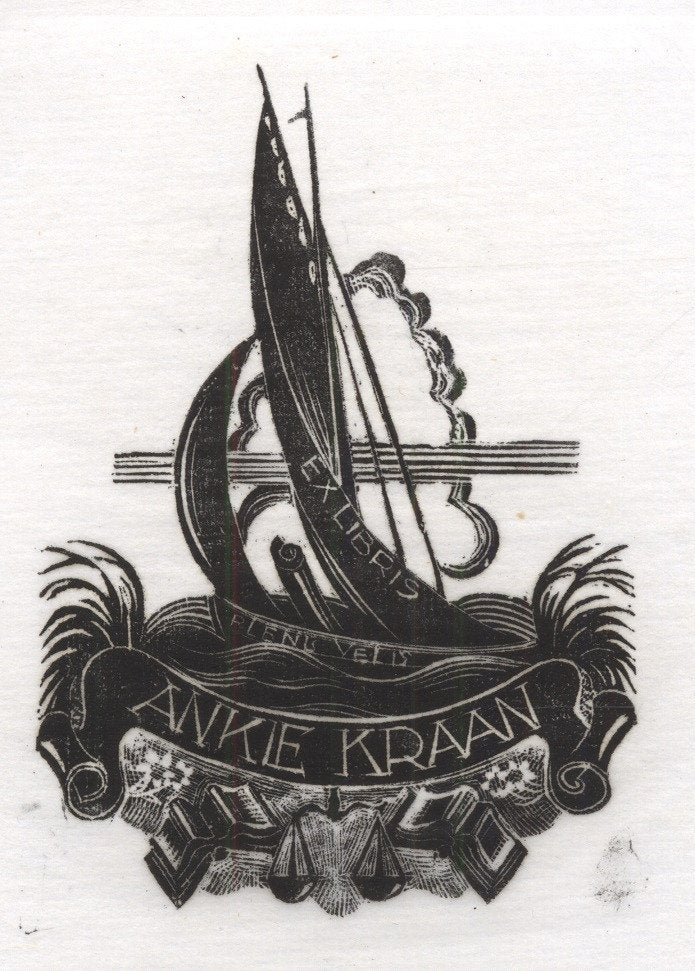 0254 Ex Libris Nederland : Dirk Govert van Luijn, 1944, Verzenden, Ex libris