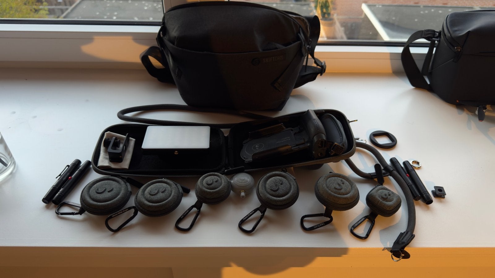ShiftCam Complete Set: Lenzen, Pro Grip, LED Panel & Accesso, Ophalen, Overige merken, Gebruikt, Beschermhoes/tas
