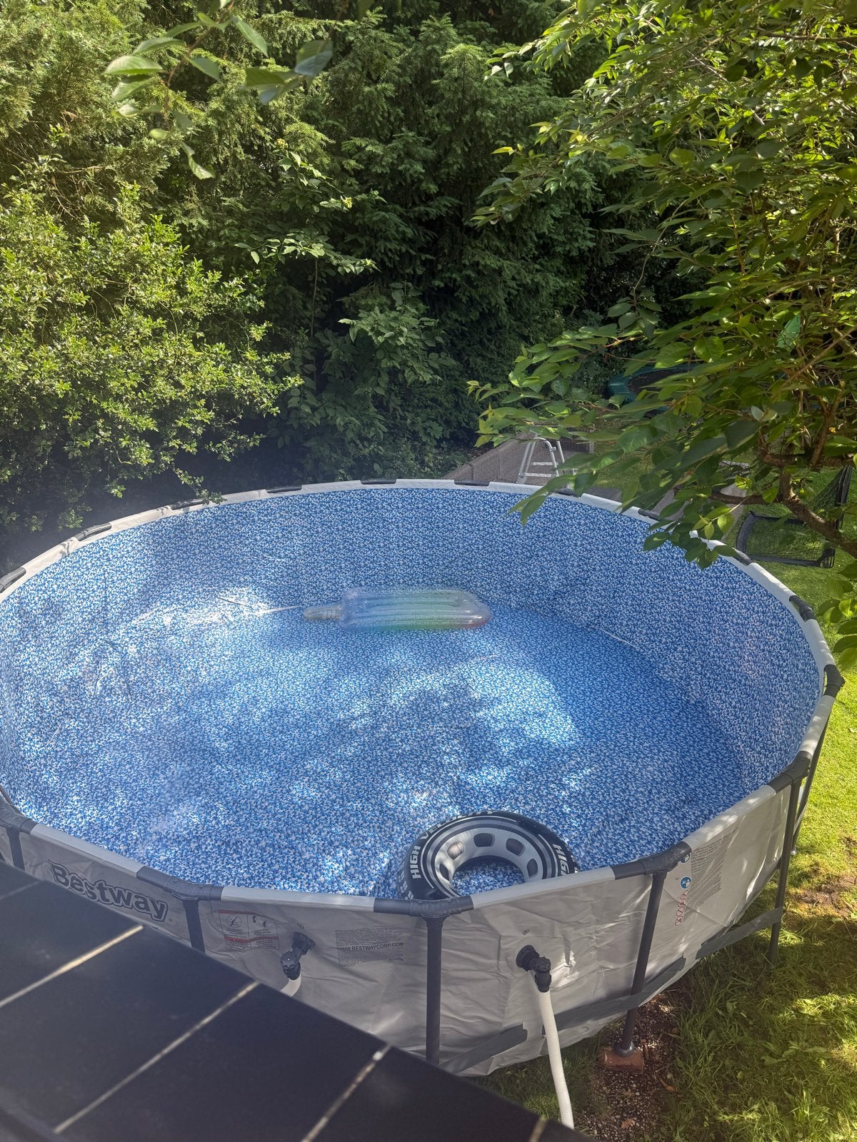Bestway Steel Rond Zwembad 549x122cm + filter/ladder/zeil, Tuin en Terras, Rond, 300 cm of meer, Zo goed als nieuw, Ophalen