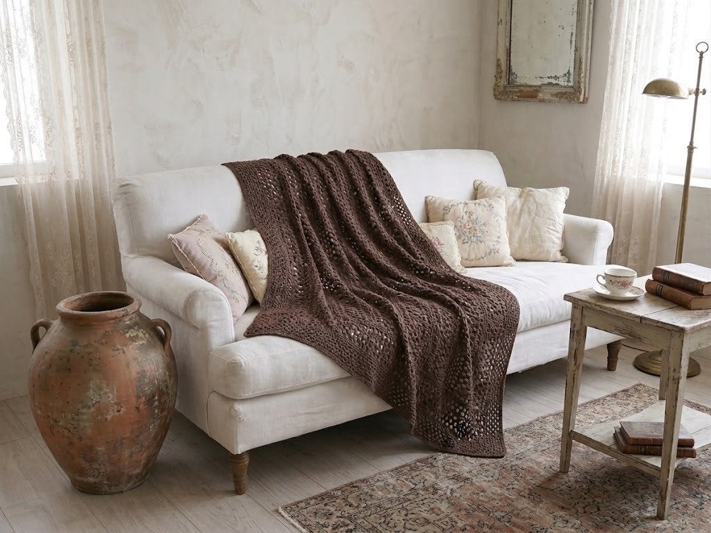 gehaakt brocante plaid sprei, Ophalen of Verzenden