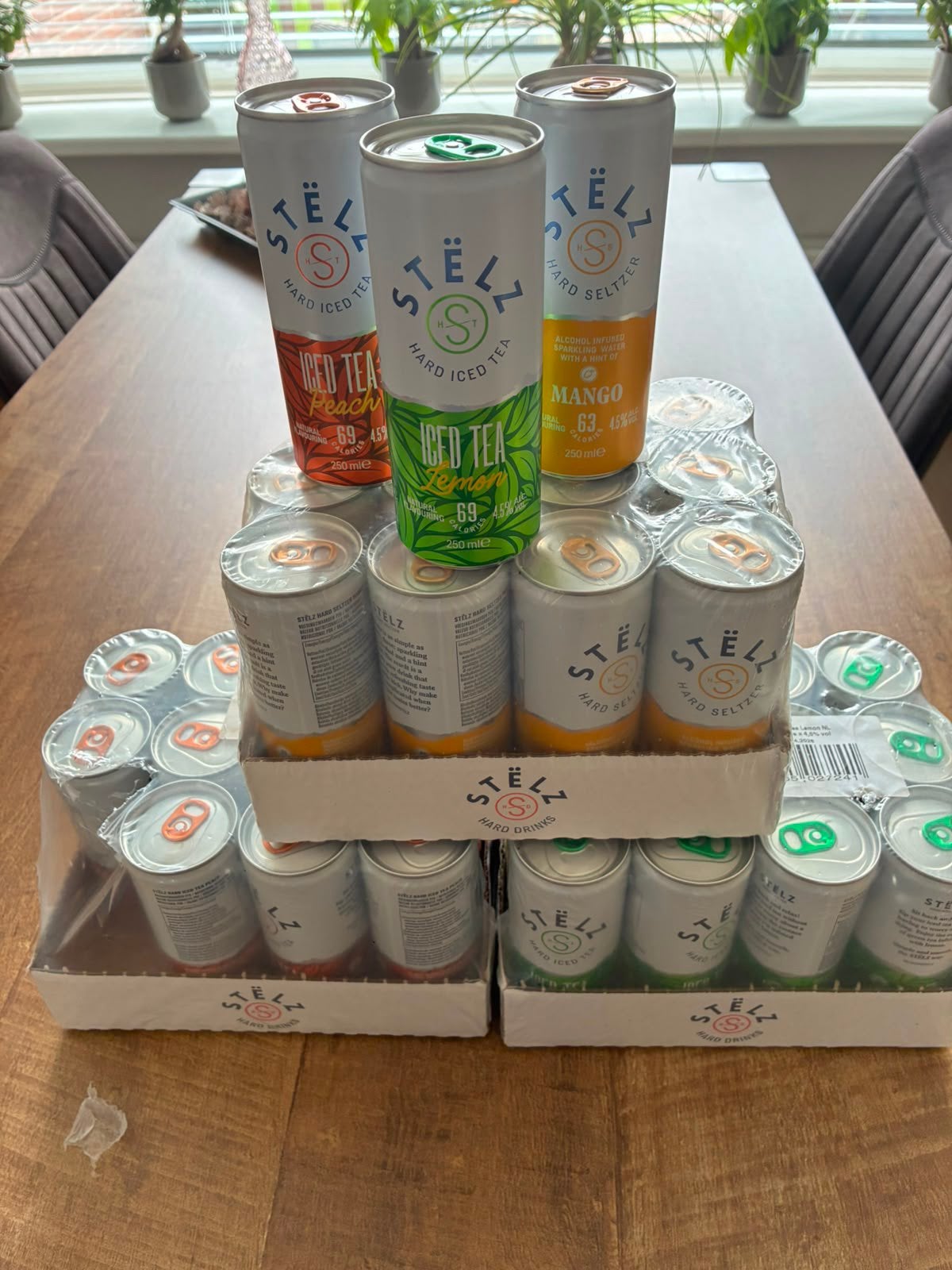 Stelz blikjes grote partij Lemon Mango Peach incl, Diversen, Levensmiddelen, Ophalen of Verzenden