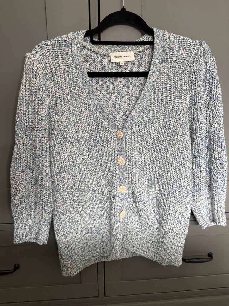 Fabienne chapot gebreid vest blauw wit maat m nieuw, Kleding | Dames, Ophalen of Verzenden, Nieuw, Maat 38/40 (M), Blauw