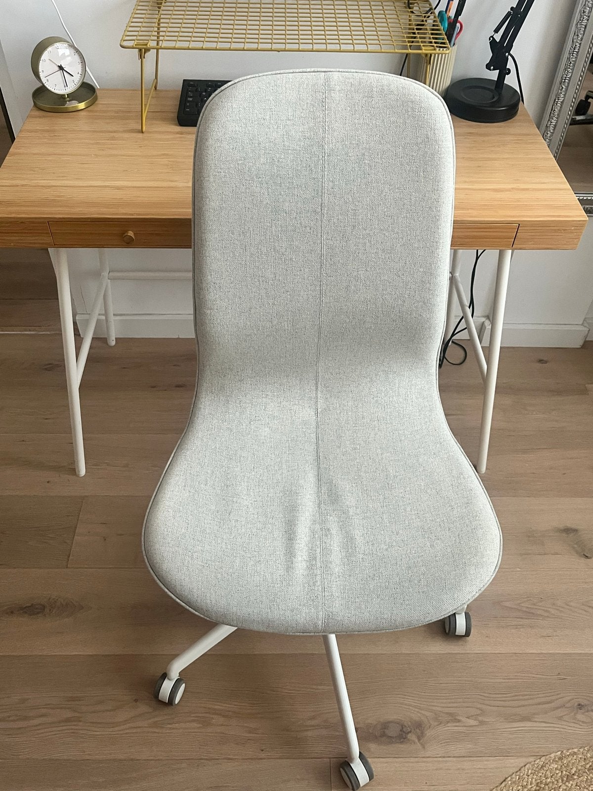 IKEA LÅNGFJÄLL bureaustoel Gunnared beige/wit, Ophalen, Beige, Zo goed als nieuw, Bureaustoel