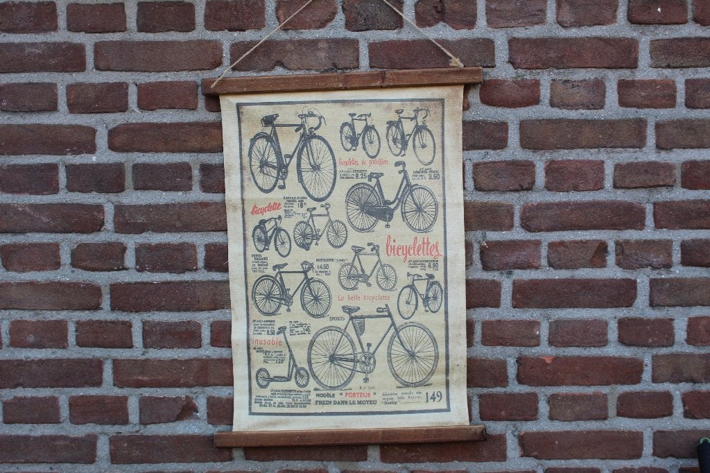 wanddecoratie Fiets - Canvas Fiets poster - Vaderdag kado, Ophalen of Verzenden, Zo goed als nieuw