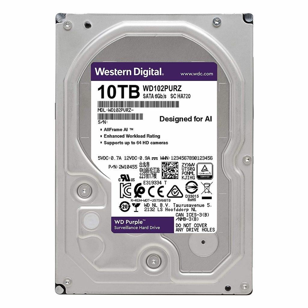 Western Digital WD Purple 10TB, Computers en Software, Harde schijven, Zo goed als nieuw, Desktop, Intern, HDD, SATA, Ophalen