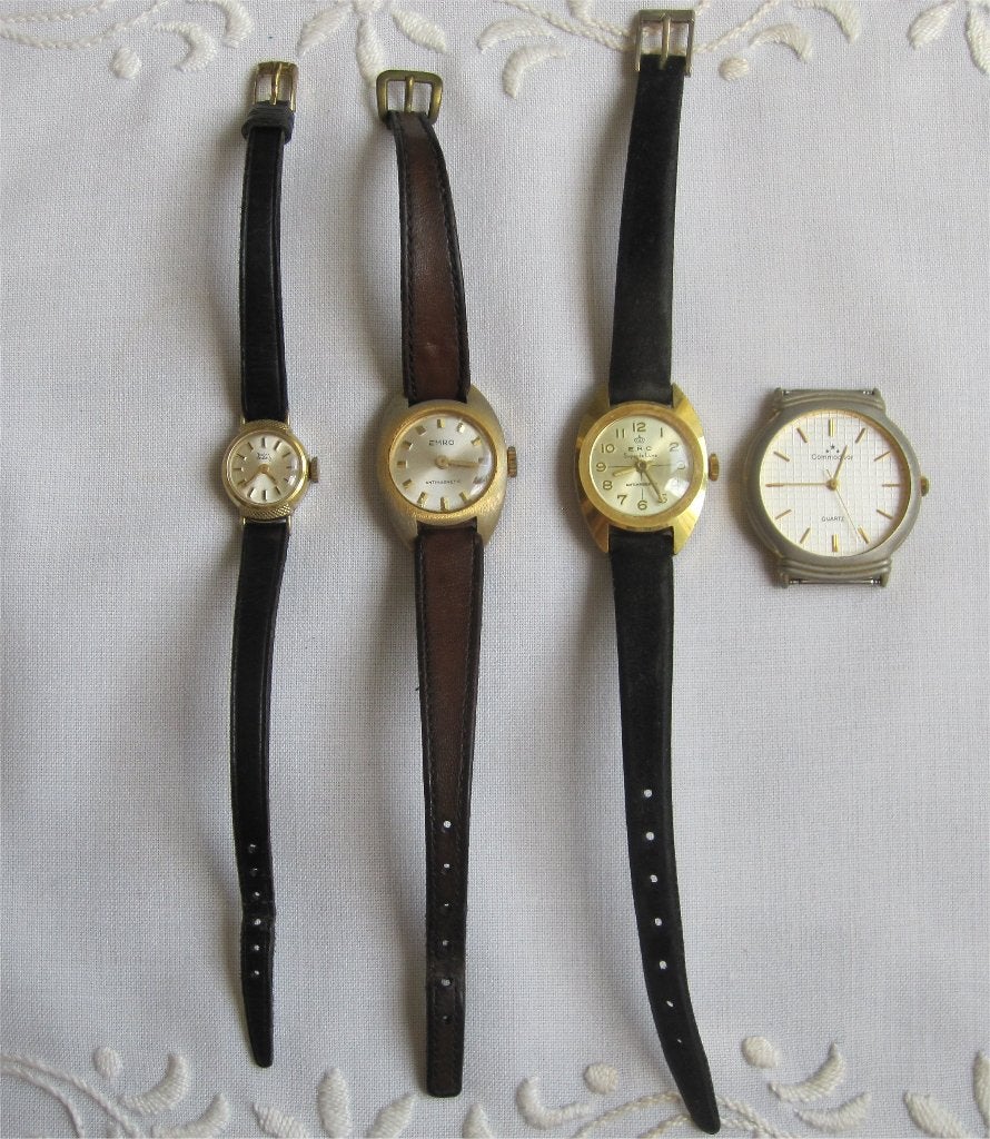 Vintage horloges, Overige merken, Staal, Polshorloge, Verguld