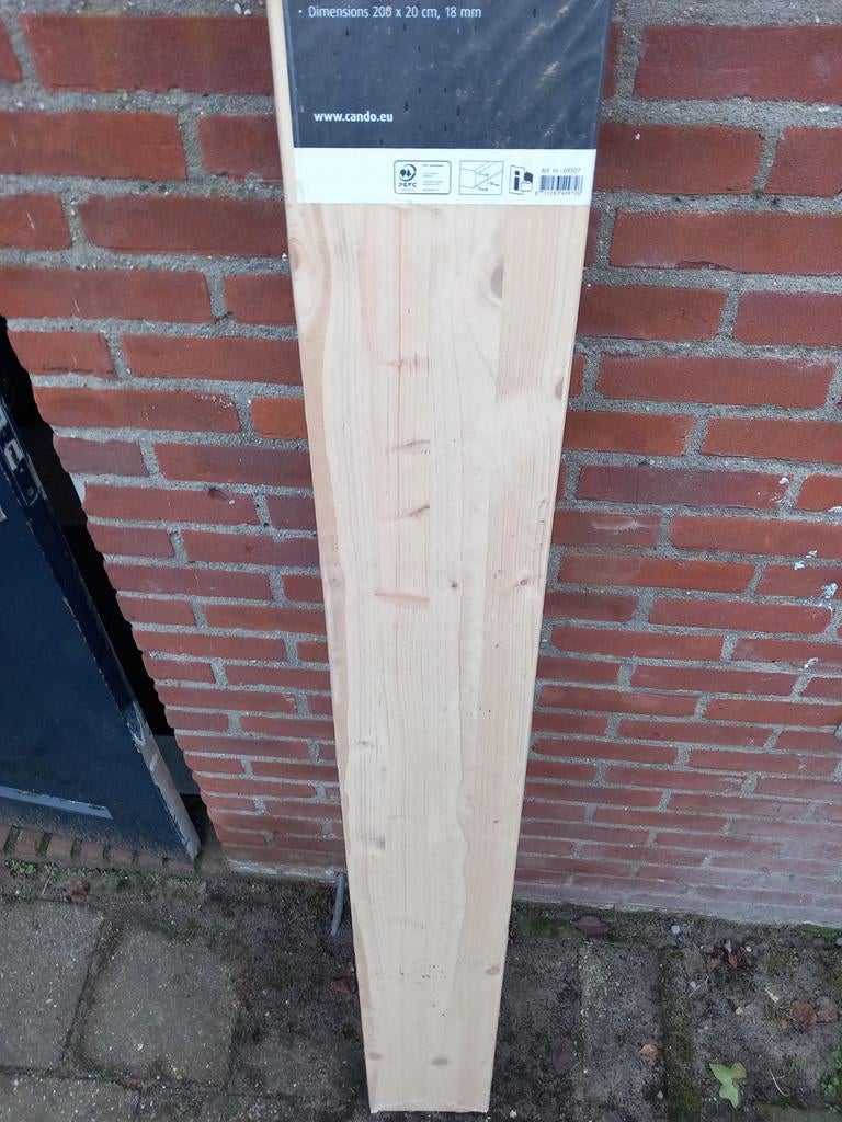Nieuw: timmerpaneel massief vuren 200x20 cm dikte 18 mm, Ophalen, Minder dan 25 mm, Nieuw, 200 tot 250 cm