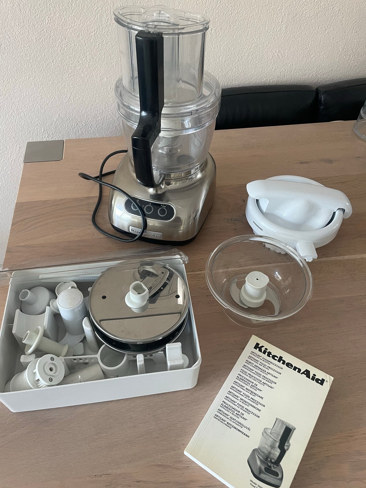 KitchenAid Artisan Foodprocessor 5KFPM770 met accessoires, Gebruikt, 3 snelheden of meer, Ophalen of Verzenden, 2 tot 3 liter