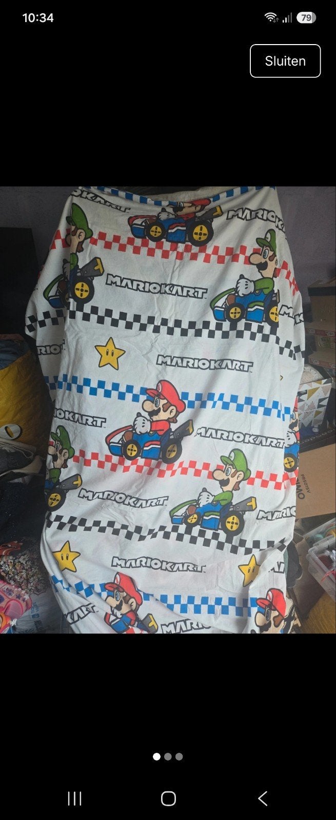 Mario Dekbedovertrek, Ophalen, Gebruikt, Eenpersoons, Meerkleurig