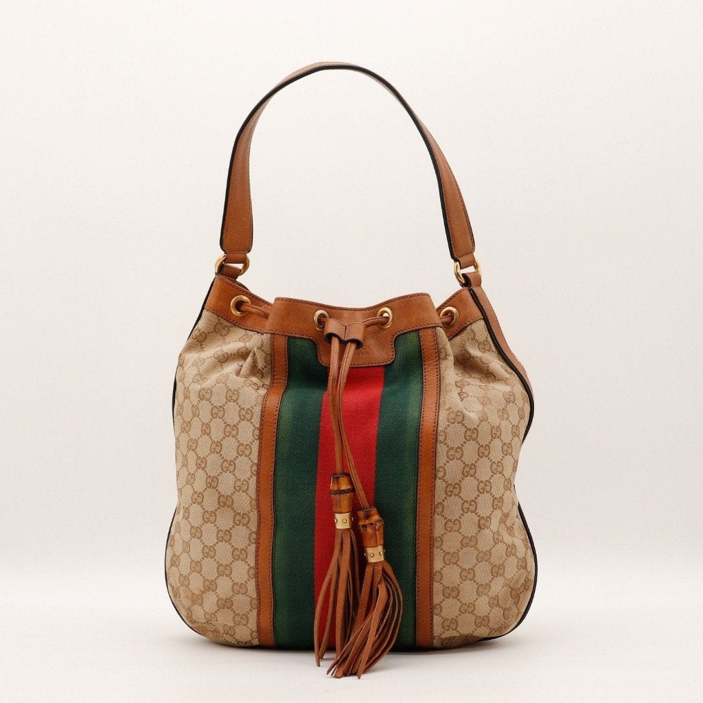 Gucci Rania Web bucket tas, Verzenden, Gebruikt, Zwart, Overige typen