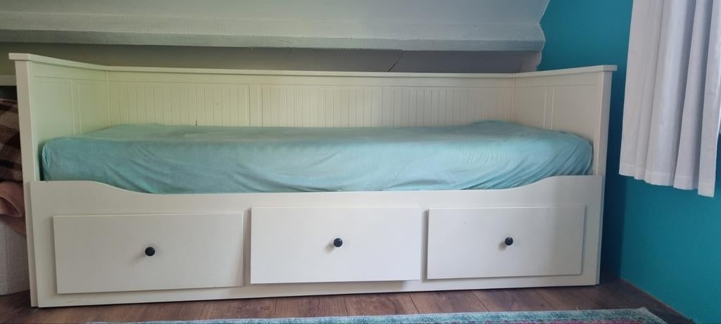 IKEA Hemnes bedbank met 3 lades, Huis en Inrichting, Ophalen, Gebruikt, Eenpersoons, Wit