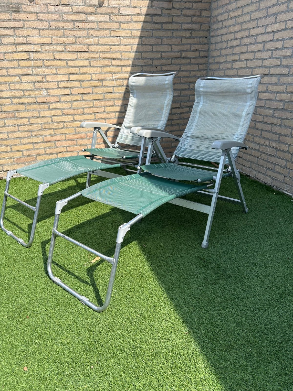 2 Dukdalf campingstoelen met voetenbankjes, Ophalen, Gebruikt, Campingstoel