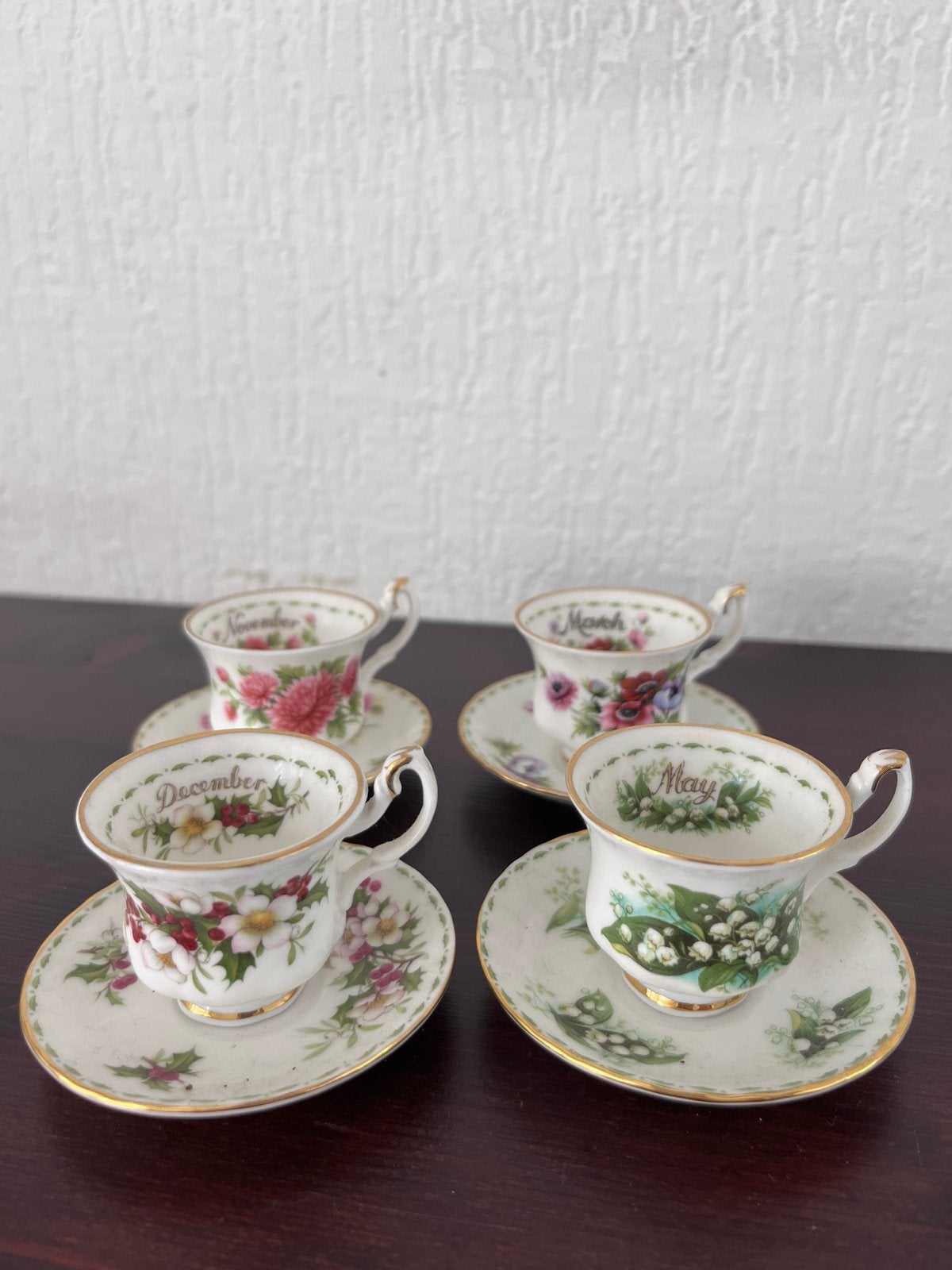Royal Albert Flower of the Month Espresso Kopjes (4), Ophalen of Verzenden