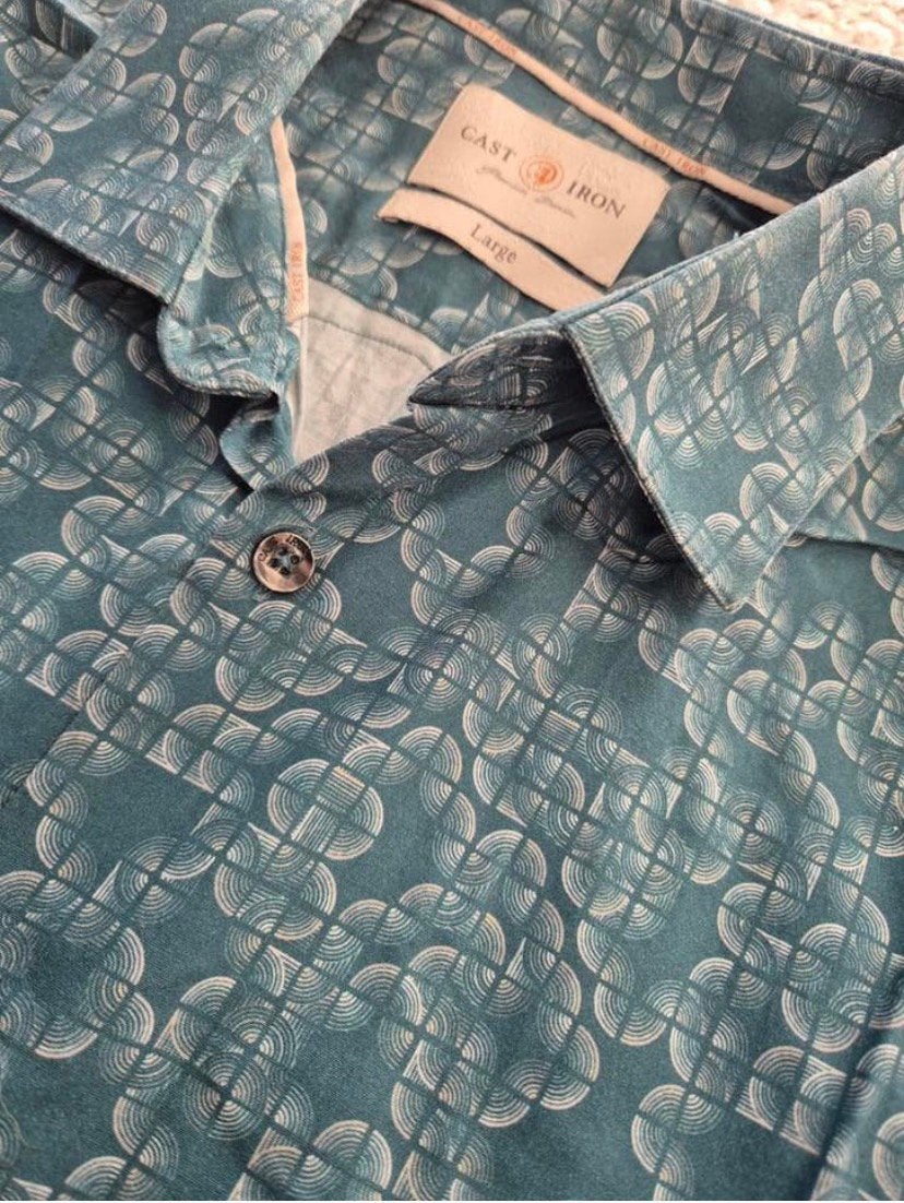 Cast iron overhemd blouse maat L, Kleding | Heren, ., Ophalen of Verzenden, Zo goed als nieuw, Halswijdte 41/42 (L)