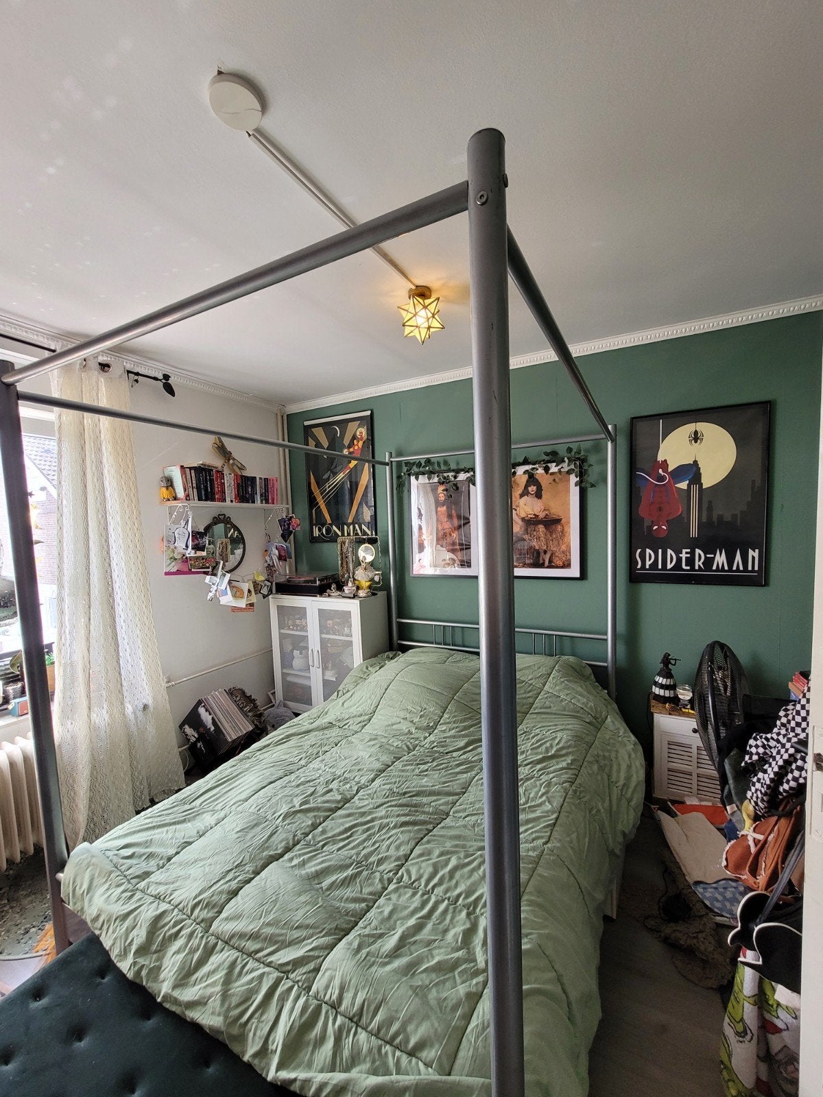 ijzeren hemelbed te koop, Ophalen, Tweepersoons, 140 cm, Zo goed als nieuw