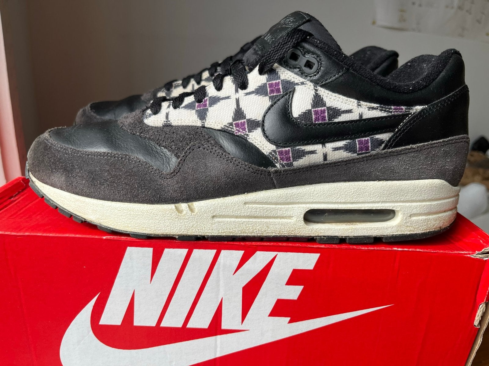 Nike air max 1 aztec, Zwart, Ophalen of Verzenden, Sneakers of Gympen, Zo goed als nieuw