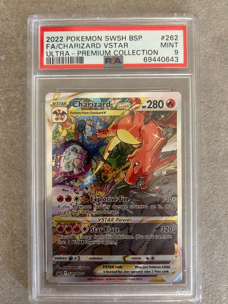 Pokemon kaart Charizard V star PSA 9, Tickets en Kaartjes, Eén persoon