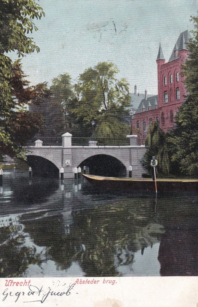 Oude briefkaart Utrecht Absteder brug 1905, Ophalen of Verzenden, Voor 1920, Gelopen, Utrecht